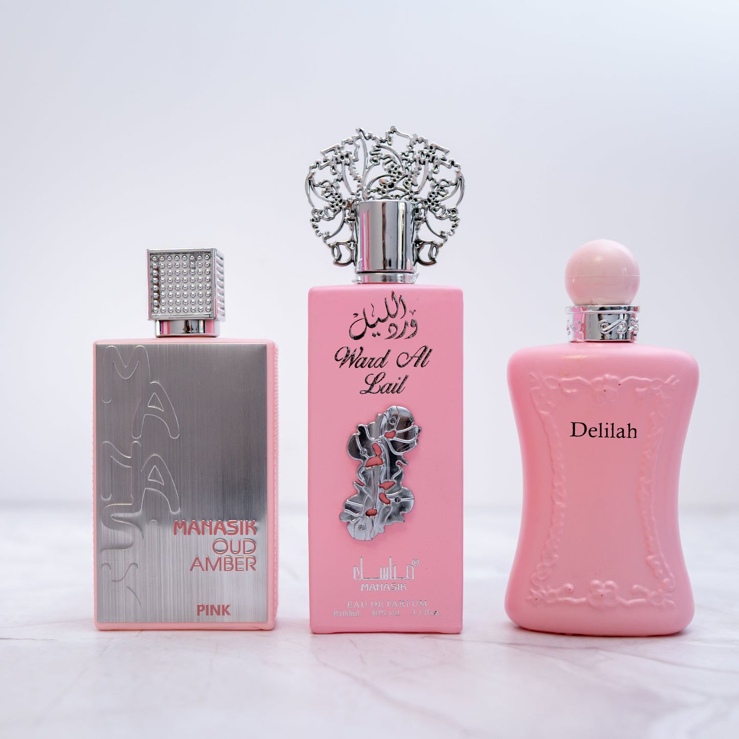 OFERTA 2+1 DELILAH, WARD AL LEIL, MANASIK OUD AMBER PINK (dama)