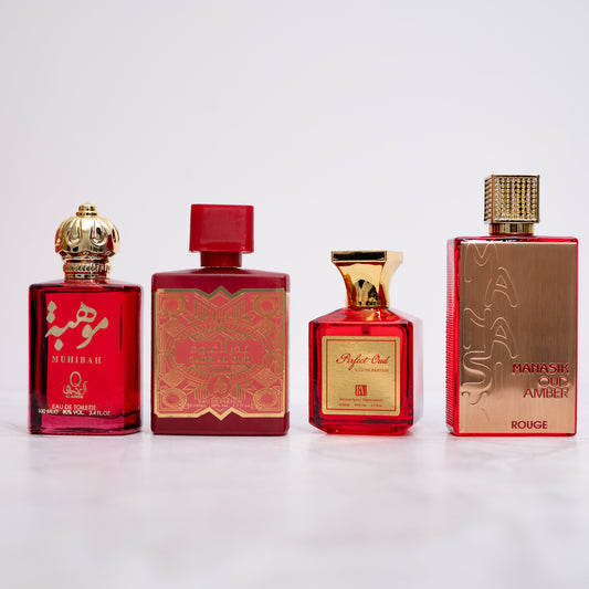 OFERTA 2+2 MUHIBAH, PERFECT OUD, BADR AL OUD NOBLE, MANASIK OUD AMBER ROUGE(dama)